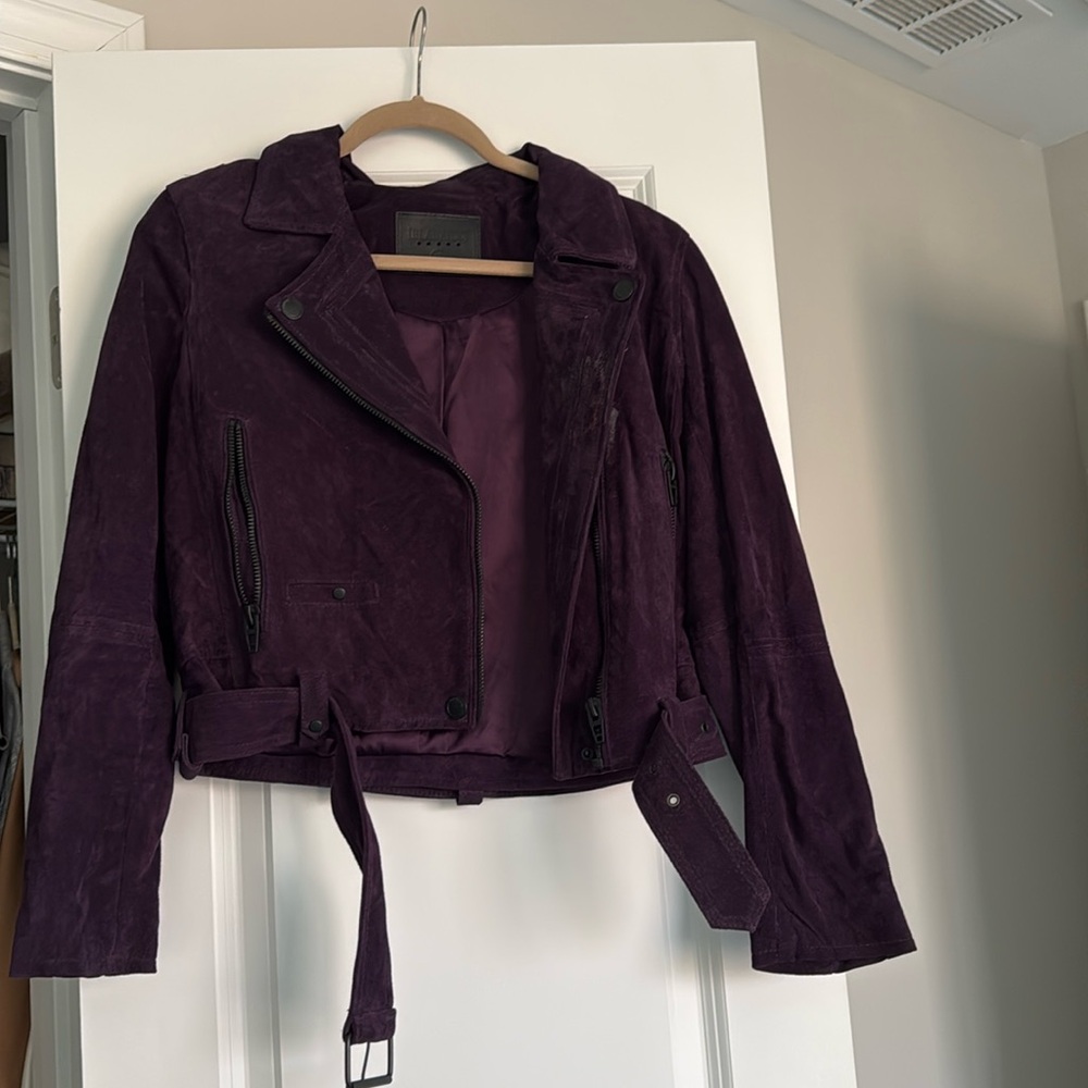 Blank NYC Morning After Suede Jacket In Plum Size Medium
